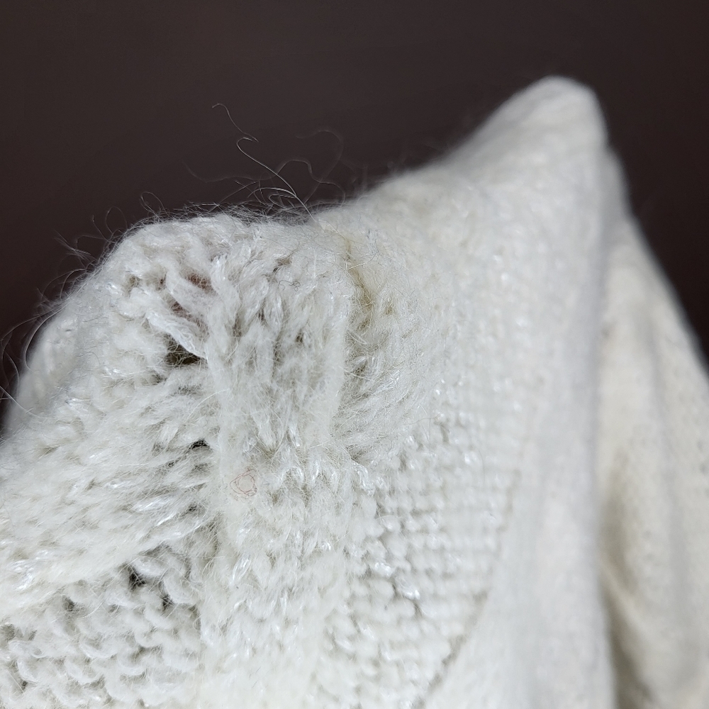 Massimo Dutti Cable Knit Mohair Wool Cream Sweater Size XS - Picture 8 of 12